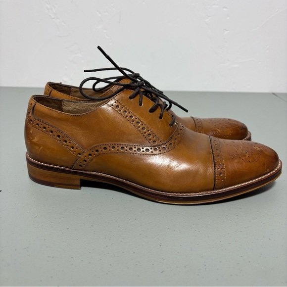 Johnston & Murphy Brown Leather Cap Toe Men's Dress Shoes Oxfords 9.5M - Picture 1 of 13